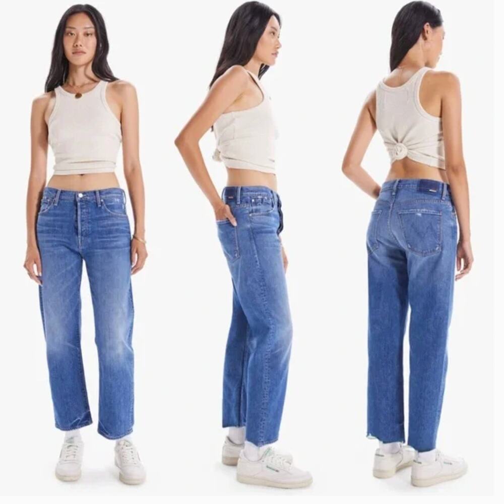 Mother Superior Jeans 32 The Ditcher Crop Chew Broken Record High Rise Denim